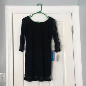 Black Lace Long Sleeve Dress